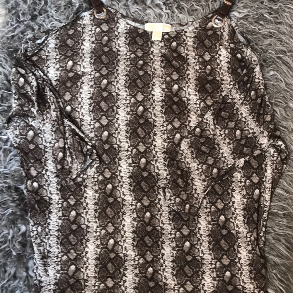 Michael Kors Python Print Cold Shoulder Top-Unique - image 4